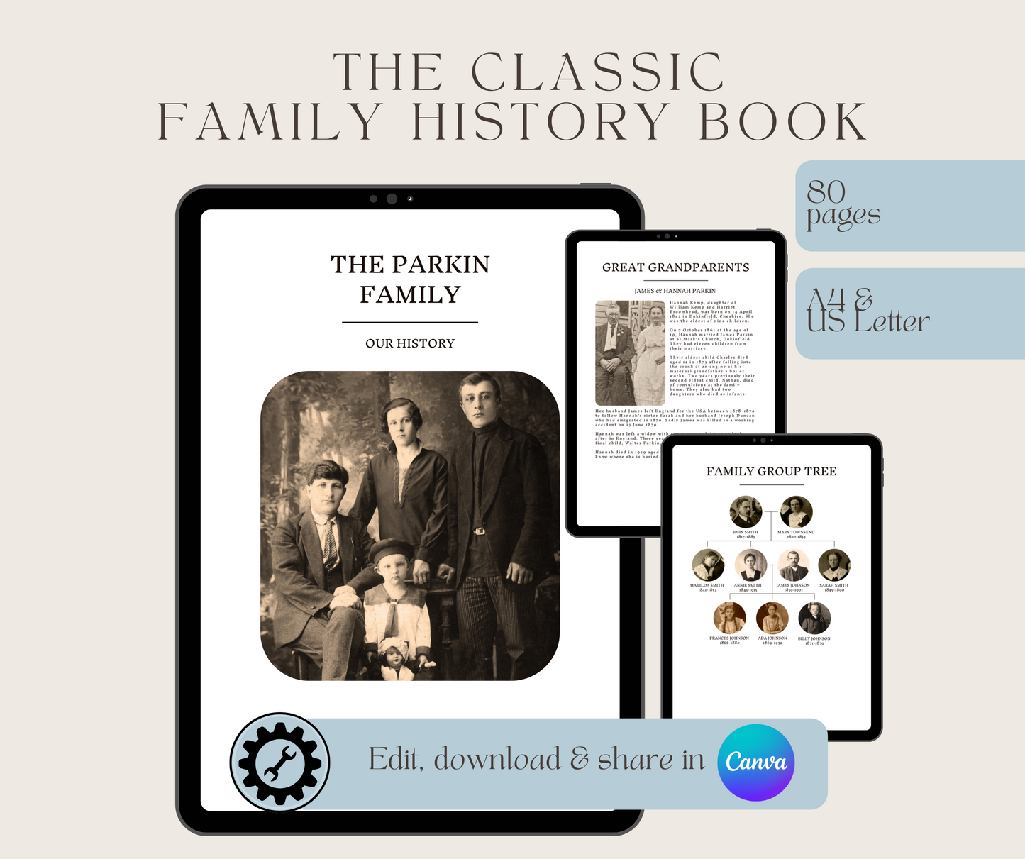The Classic Family History Book for Family History Organisation (CANVA)