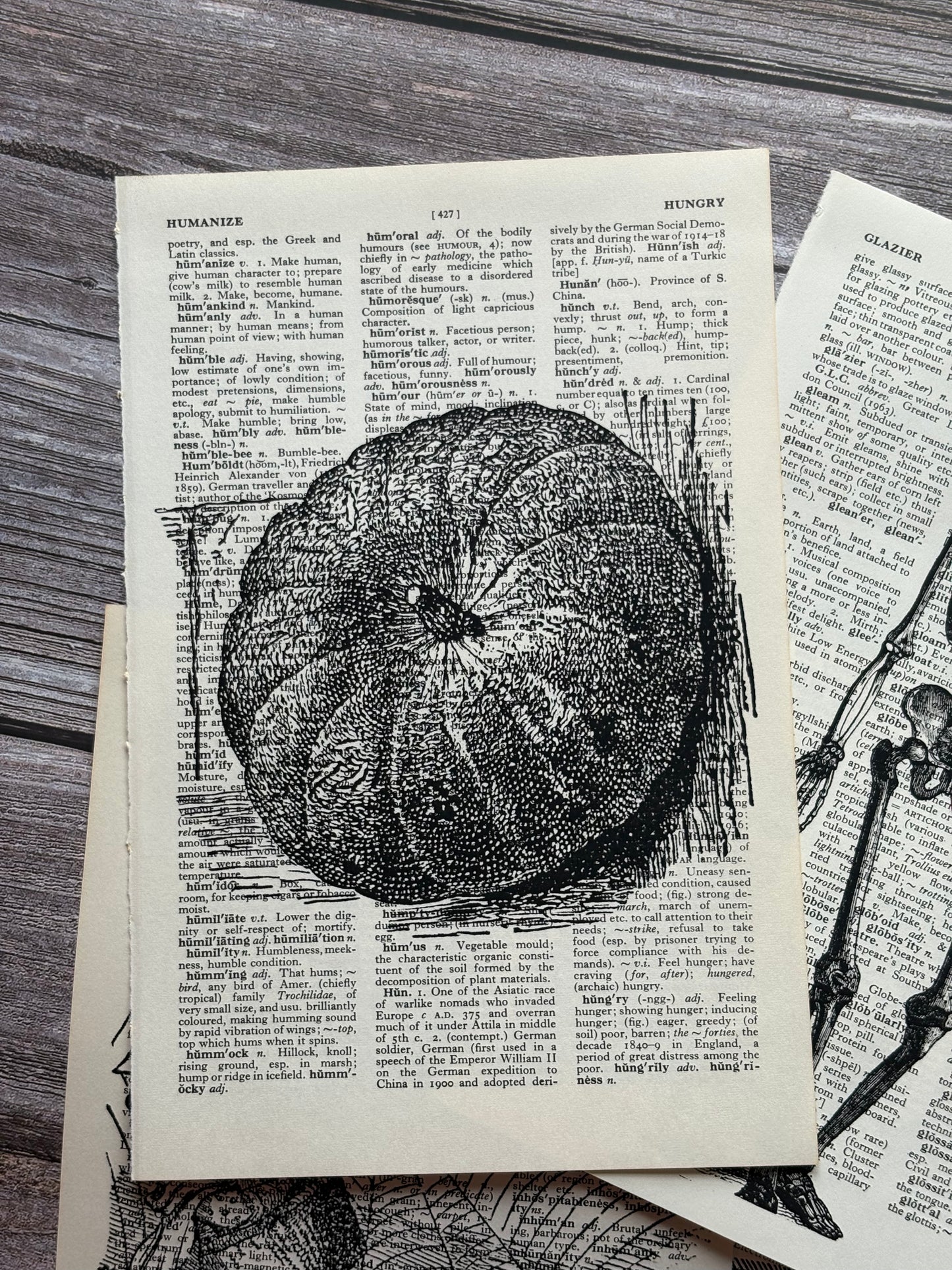 Antique Witchy Halloween Dictionary Page Wall Art | Dark Cottagecore Gothic Prints | Set of 4